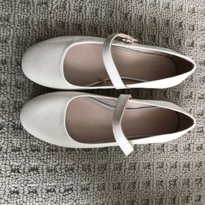 Zara cream leather maryjane flats